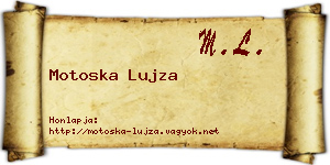 Motoska Lujza névjegykártya